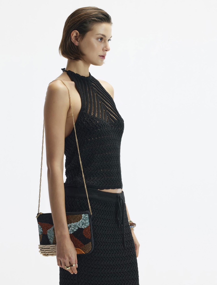 Boyundan Bağlanan Triko Üst Boyundan Bağlanan Triko Üst