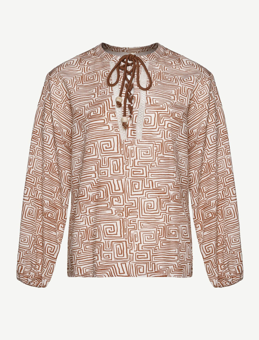 YARGICI Önü Çapraz Bağlama Detaylı Bluz YARGICI Önü Çapraz Bağlama Detaylı Bluz