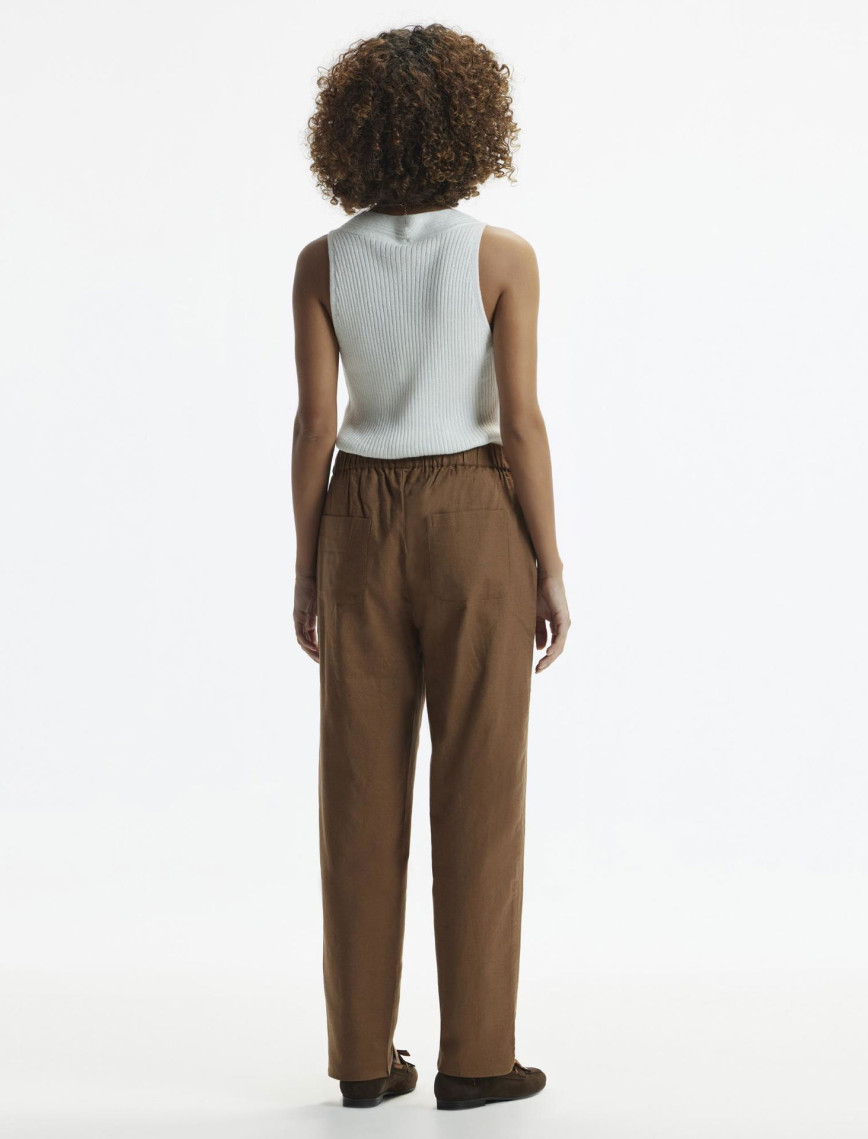 YARGICI Beli Lastikli Nakış Detaylı Pantolon YARGICI Beli Lastikli Nakış Detaylı Pantolon