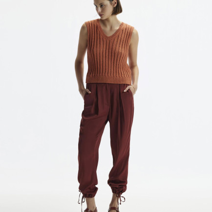 YARGICI Düz Kesim Paçası Bağlı Pantolon YARGICI Düz Kesim Paçası Bağlı Pantolon