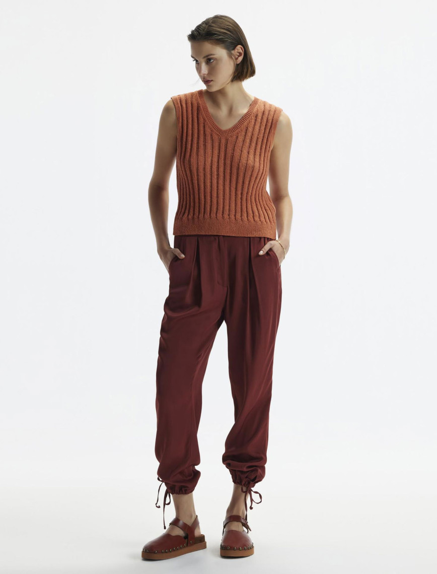 YARGICI Düz Kesim Paçası Bağlı Pantolon YARGICI Düz Kesim Paçası Bağlı Pantolon