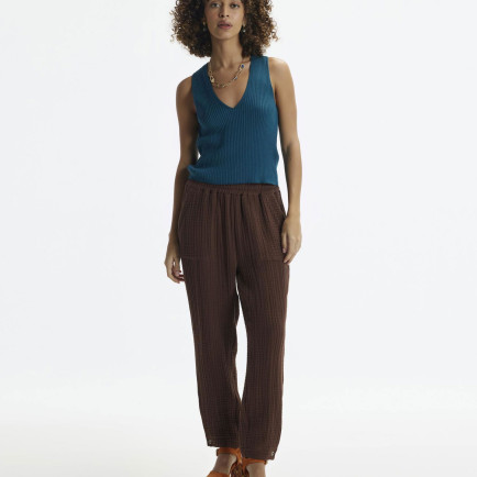 YARGICI Düz Kesim Beli Lastikli Pantolon YARGICI Düz Kesim Beli Lastikli Pantolon