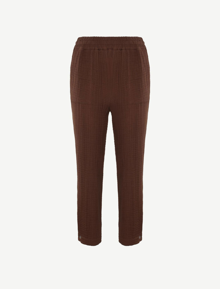 YARGICI Düz Kesim Beli Lastikli Pantolon YARGICI Düz Kesim Beli Lastikli Pantolon