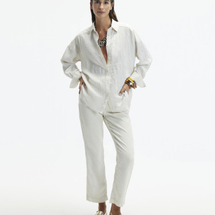 YARGICI Düz Kesim Duble Paça Bağ Detaylı Pantolon YARGICI Düz Kesim Duble Paça Bağ Detaylı Pantolon