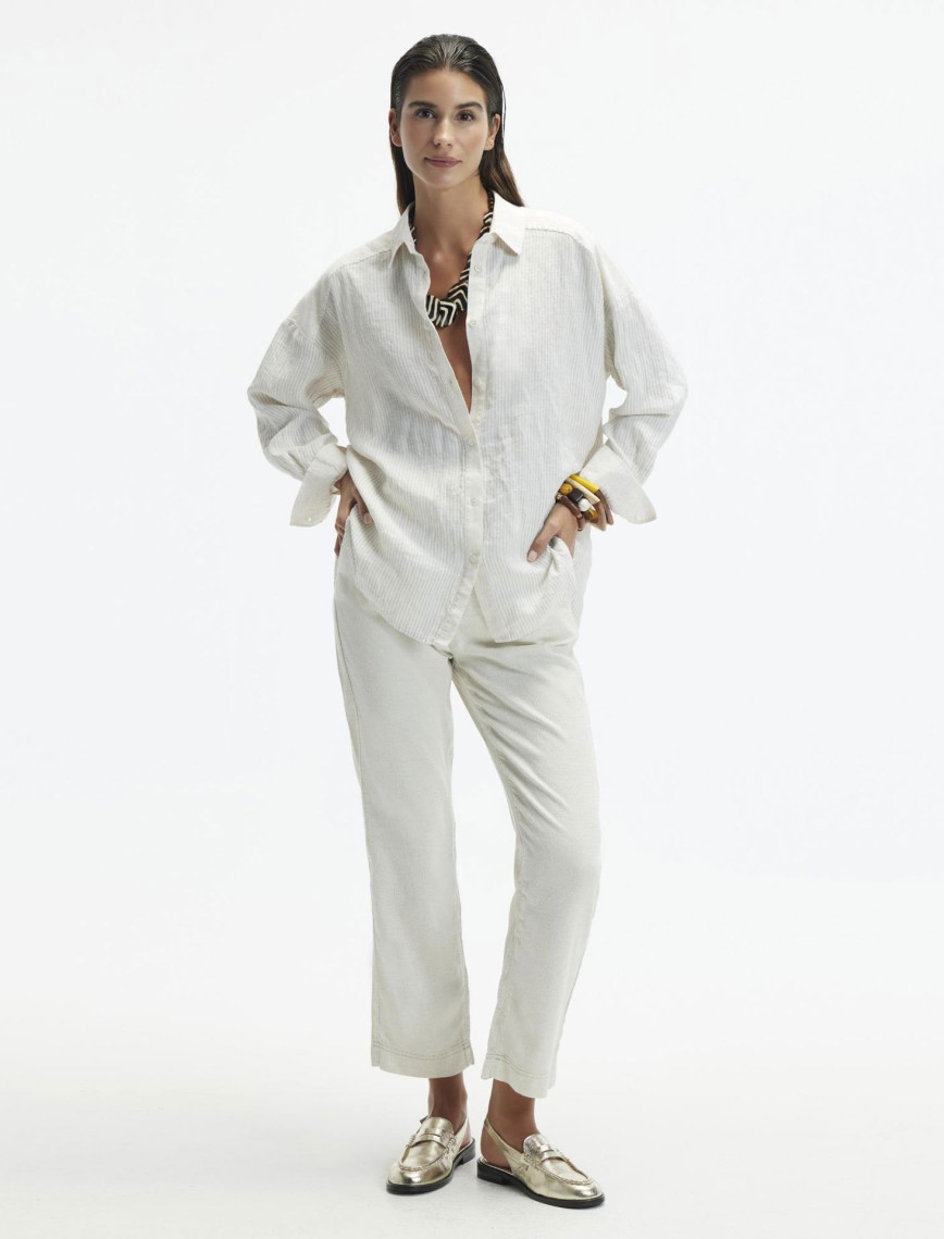 YARGICI Düz Kesim Duble Paça Bağ Detaylı Pantolon YARGICI Düz Kesim Duble Paça Bağ Detaylı Pantolon