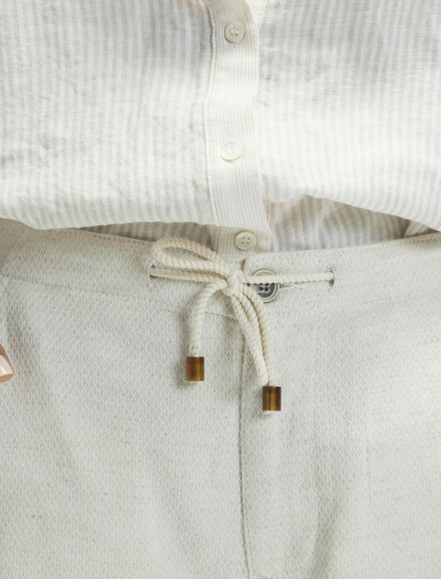 YARGICI Düz Kesim Duble Paça Bağ Detaylı Pantolon YARGICI Düz Kesim Duble Paça Bağ Detaylı Pantolon