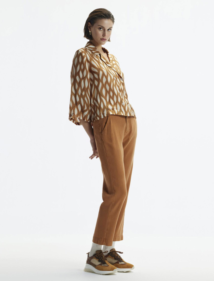 YARGICI Düz Kesim Duble Paça Bağ Detaylı Pantolon YARGICI Düz Kesim Duble Paça Bağ Detaylı Pantolon