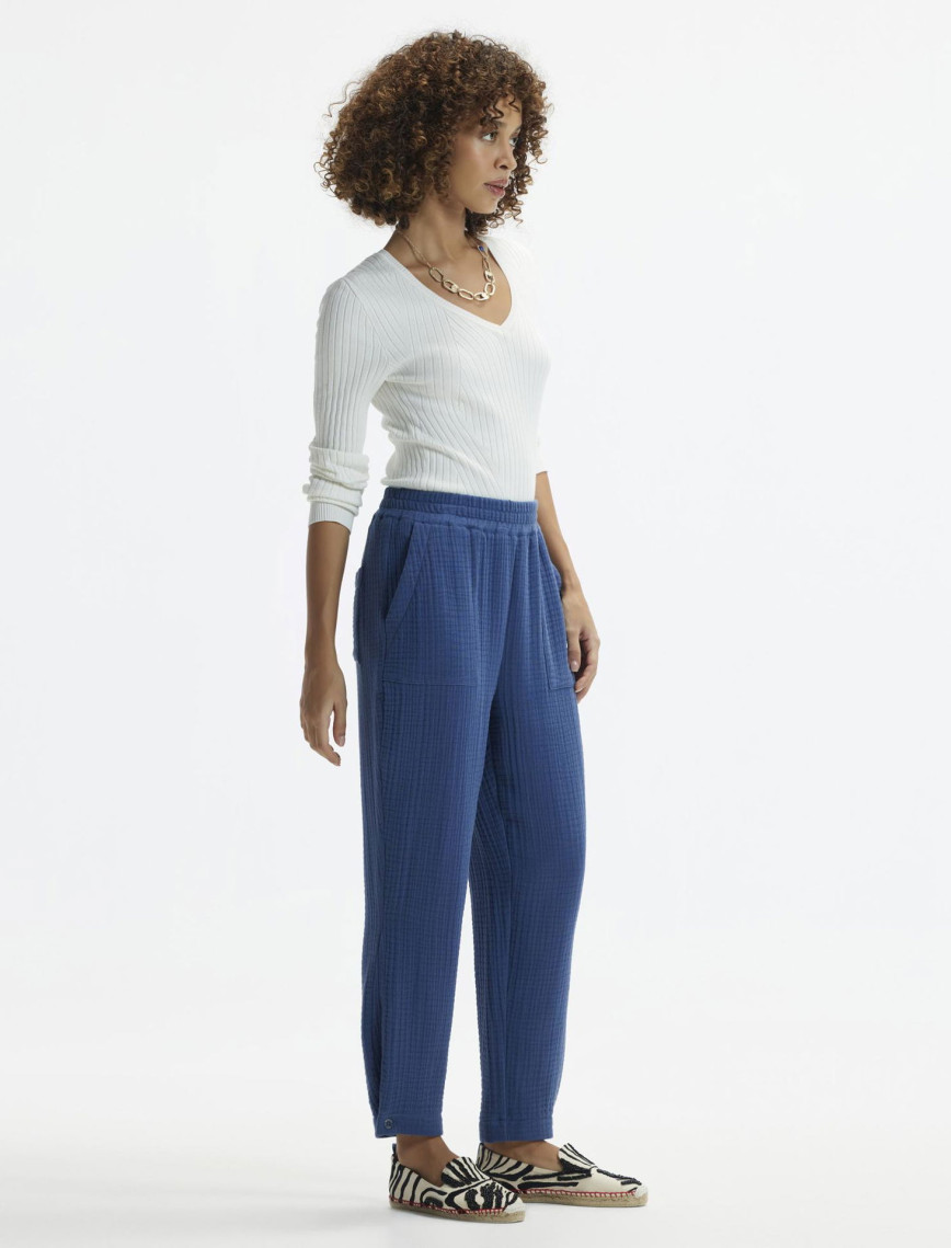 YARGICI Düz Kesim Beli Lastikli Pantolon YARGICI Düz Kesim Beli Lastikli Pantolon