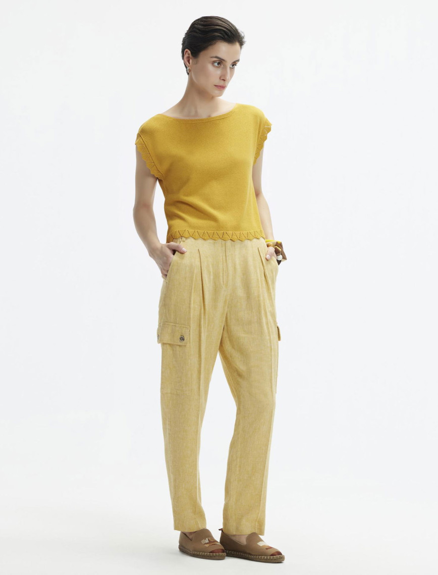 YARGICI Düz Kesim Kırma Detaylı Kargo Pantolon YARGICI Düz Kesim Kırma Detaylı Kargo Pantolon