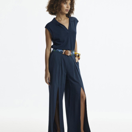 YARGICI Önü Yırtmaçlı Bol Kesim Pantolon YARGICI Önü Yırtmaçlı Bol Kesim Pantolon