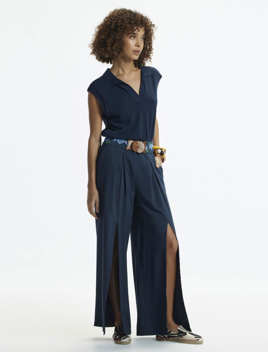 YARGICI Önü Yırtmaçlı Bol Kesim Pantolon YARGICI Önü Yırtmaçlı Bol Kesim Pantolon