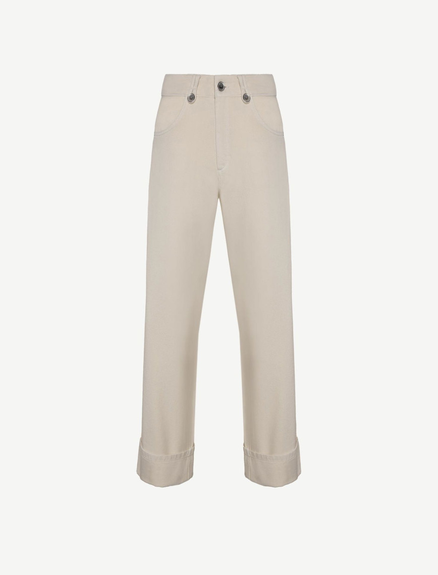 YARGICI Kıvrık Paçalı Rahat Kesim Denim Pantolon YARGICI Kıvrık Paçalı Rahat Kesim Denim Pantolon