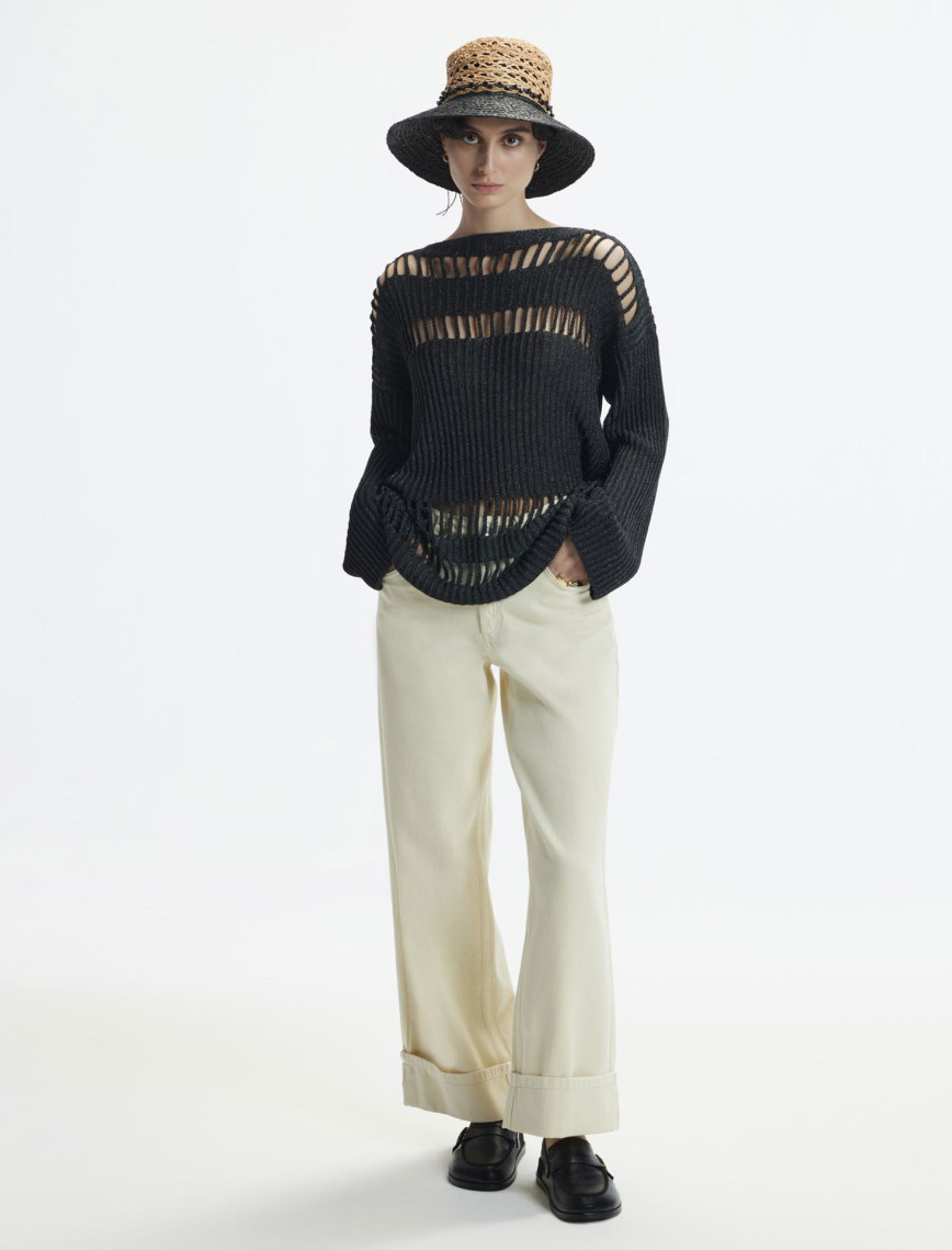 YARGICI Kıvrık Paçalı Rahat Kesim Denim Pantolon YARGICI Kıvrık Paçalı Rahat Kesim Denim Pantolon