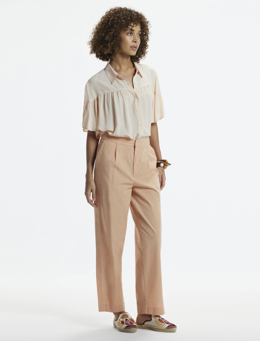 YARGICI Düz Kesim Cepli Kırma Detaylı Pantolon YARGICI Düz Kesim Cepli Kırma Detaylı Pantolon