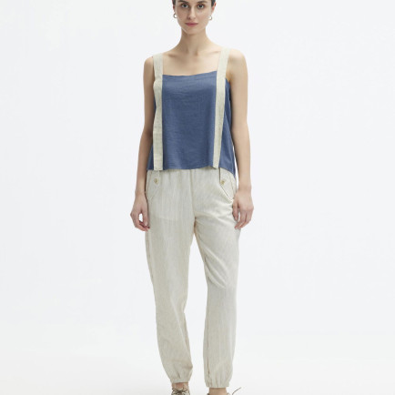 YARGICI Beli Ve Paçası Lastikli Pantolon YARGICI Beli Ve Paçası Lastikli Pantolon