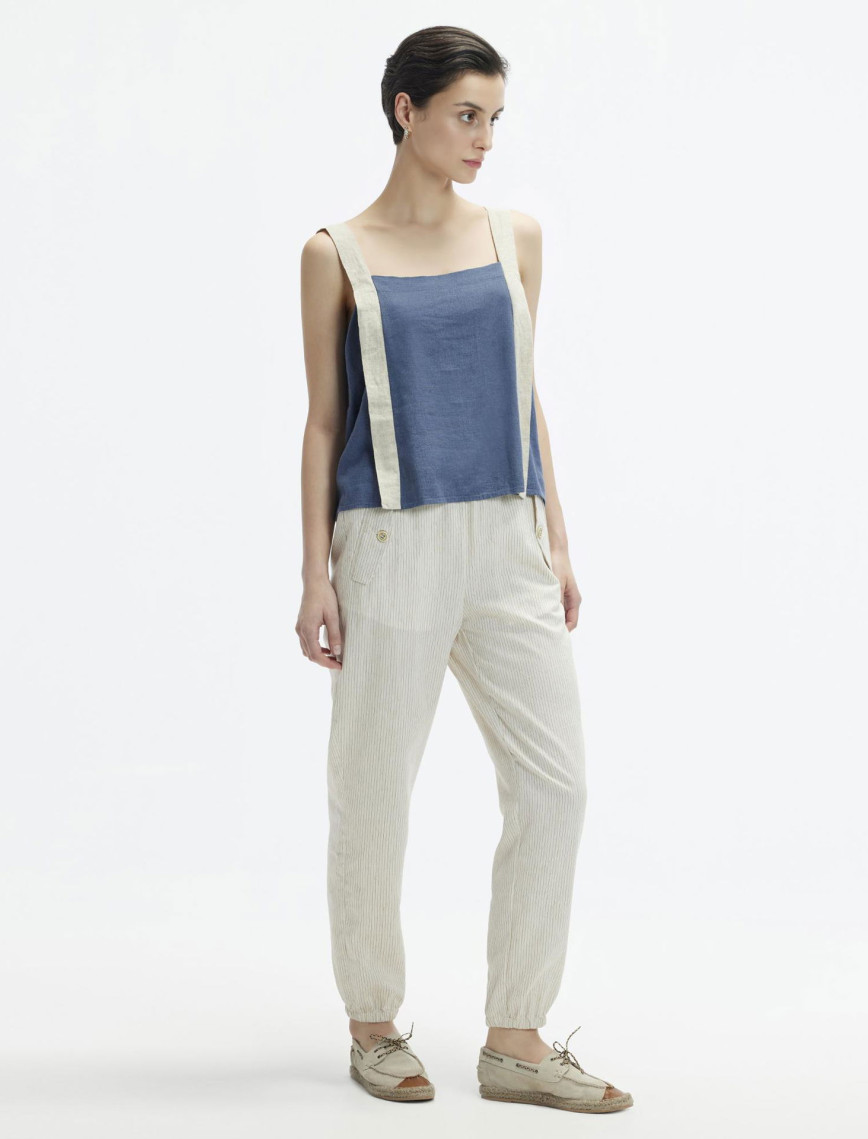 YARGICI Beli Ve Paçası Lastikli Pantolon YARGICI Beli Ve Paçası Lastikli Pantolon