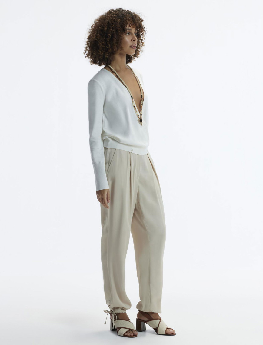 YARGICI Düz Kesim Paçası Bağlı Pantolon YARGICI Düz Kesim Paçası Bağlı Pantolon