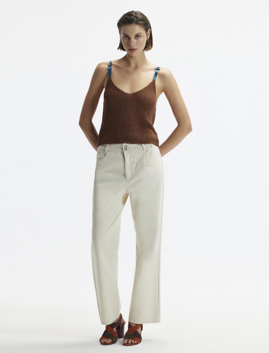 YARGICI Kemer Detaylı Cropeed Fit Non-Denim Pantolon YARGICI Kemer Detaylı Cropeed Fit Non-Denim Pantolon