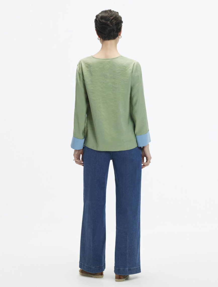 YARGICI Geniş Paca Denim Pantolon YARGICI Geniş Paca Denim Pantolon