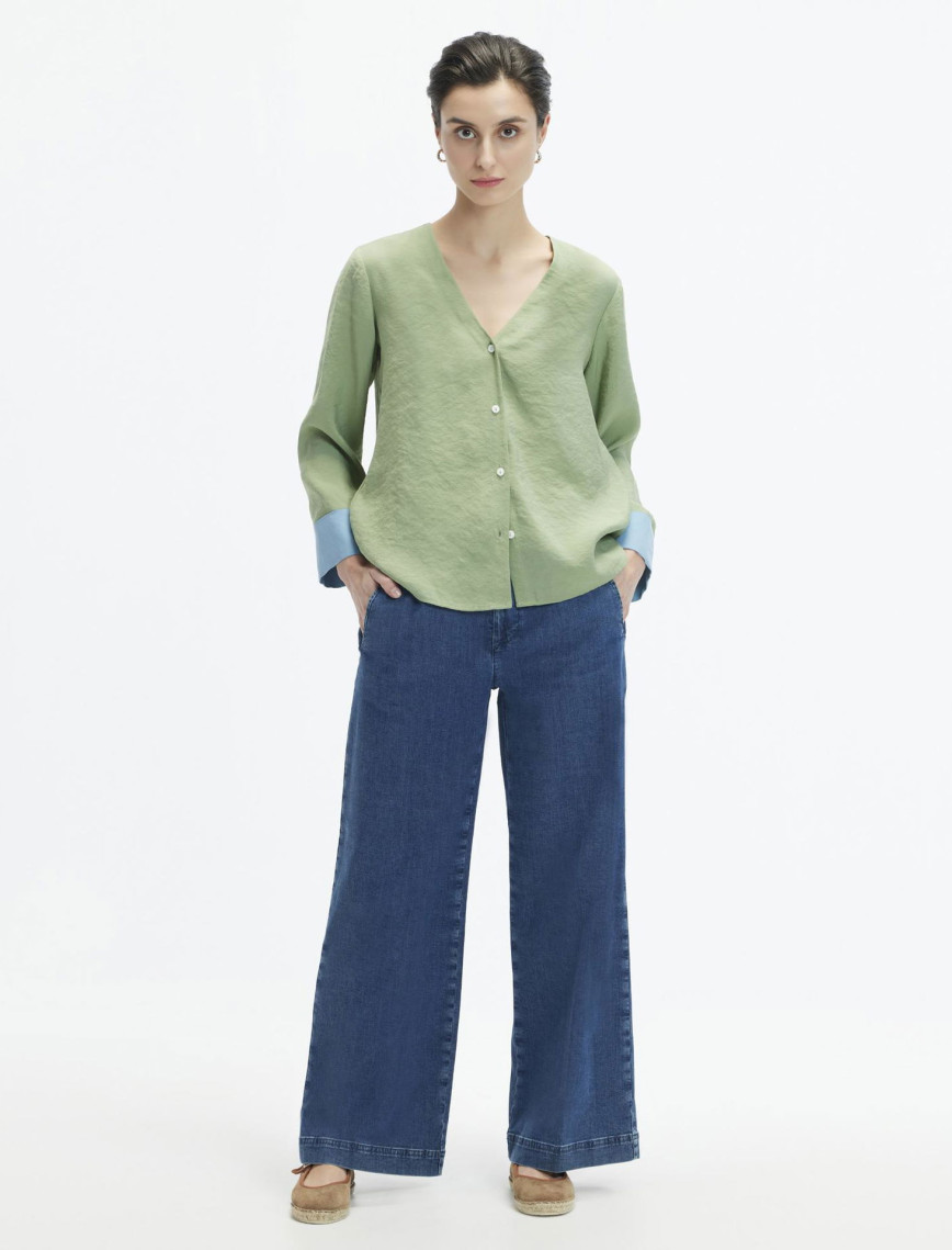 YARGICI Geniş Paca Denim Pantolon YARGICI Geniş Paca Denim Pantolon