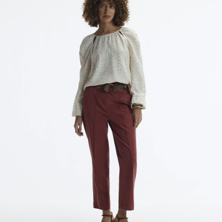 YARGICI Uzun Kollu Bisiklet Yaka Grogren Detaylı Bluz YARGICI Uzun Kollu Bisiklet Yaka Grogren Detaylı Bluz