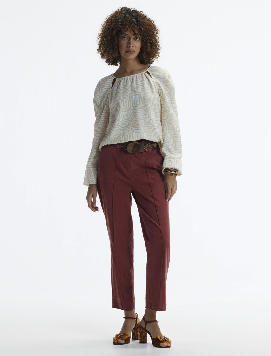 YARGICI Uzun Kollu Bisiklet Yaka Grogren Detaylı Bluz YARGICI Uzun Kollu Bisiklet Yaka Grogren Detaylı Bluz