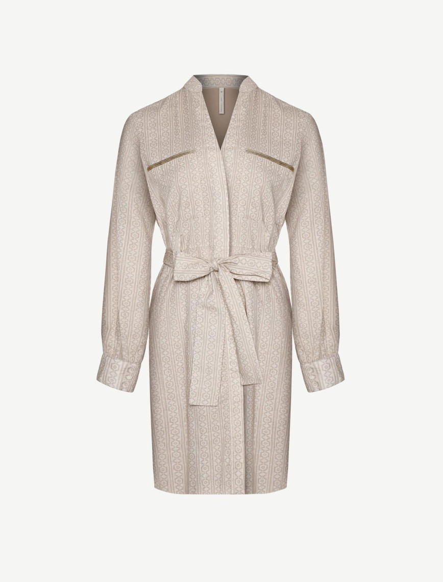 YARGICI Dik Yaka Kemerli Kısa Safari Elbise YARGICI Dik Yaka Kemerli Kısa Safari Elbise