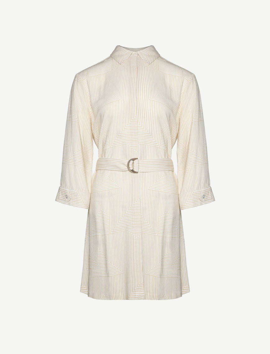 YARGICI Uzun Kollu Kemerli Kısa Gömlek Elbise YARGICI Uzun Kollu Kemerli Kısa Gömlek Elbise