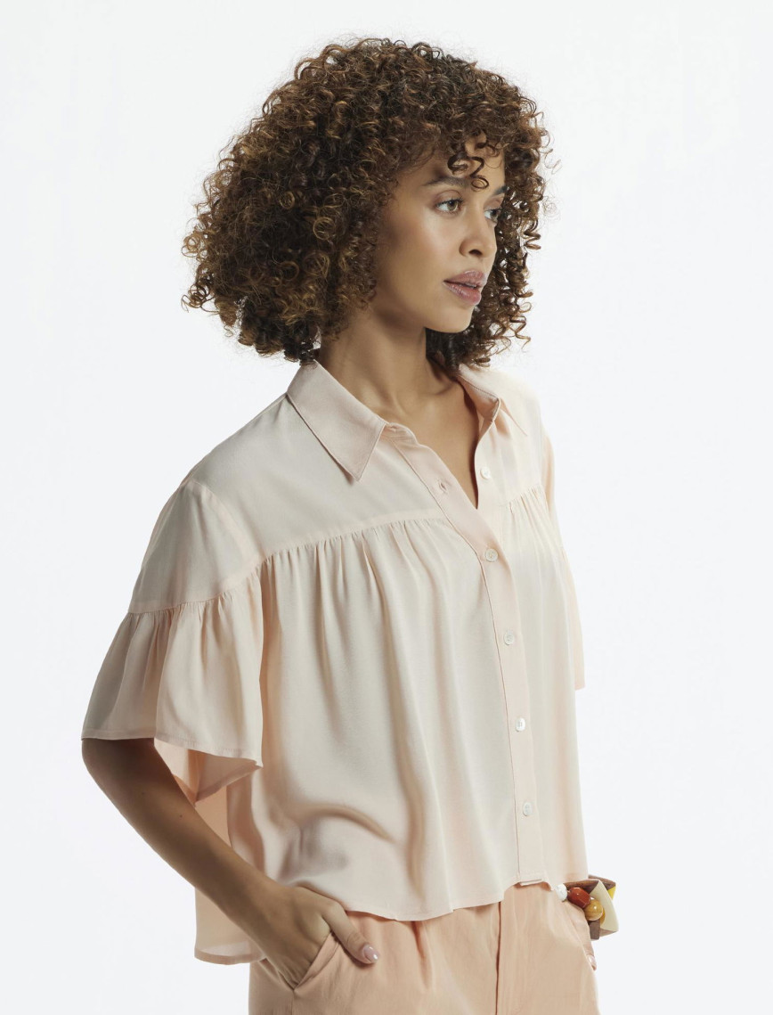 YARGICI Fırfırlı Kısa Kollu Gömlek YARGICI Fırfırlı Kısa Kollu Gömlek