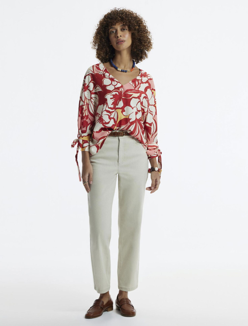 YARGICI V Yakalı Manşeti Bağlamalı Bluz YARGICI V Yakalı Manşeti Bağlamalı Bluz