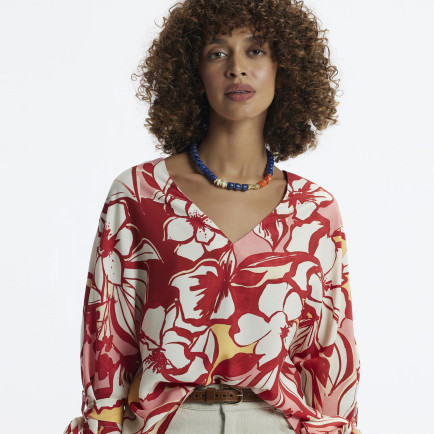 YARGICI V Yakalı Manşeti Bağlamalı Bluz YARGICI V Yakalı Manşeti Bağlamalı Bluz