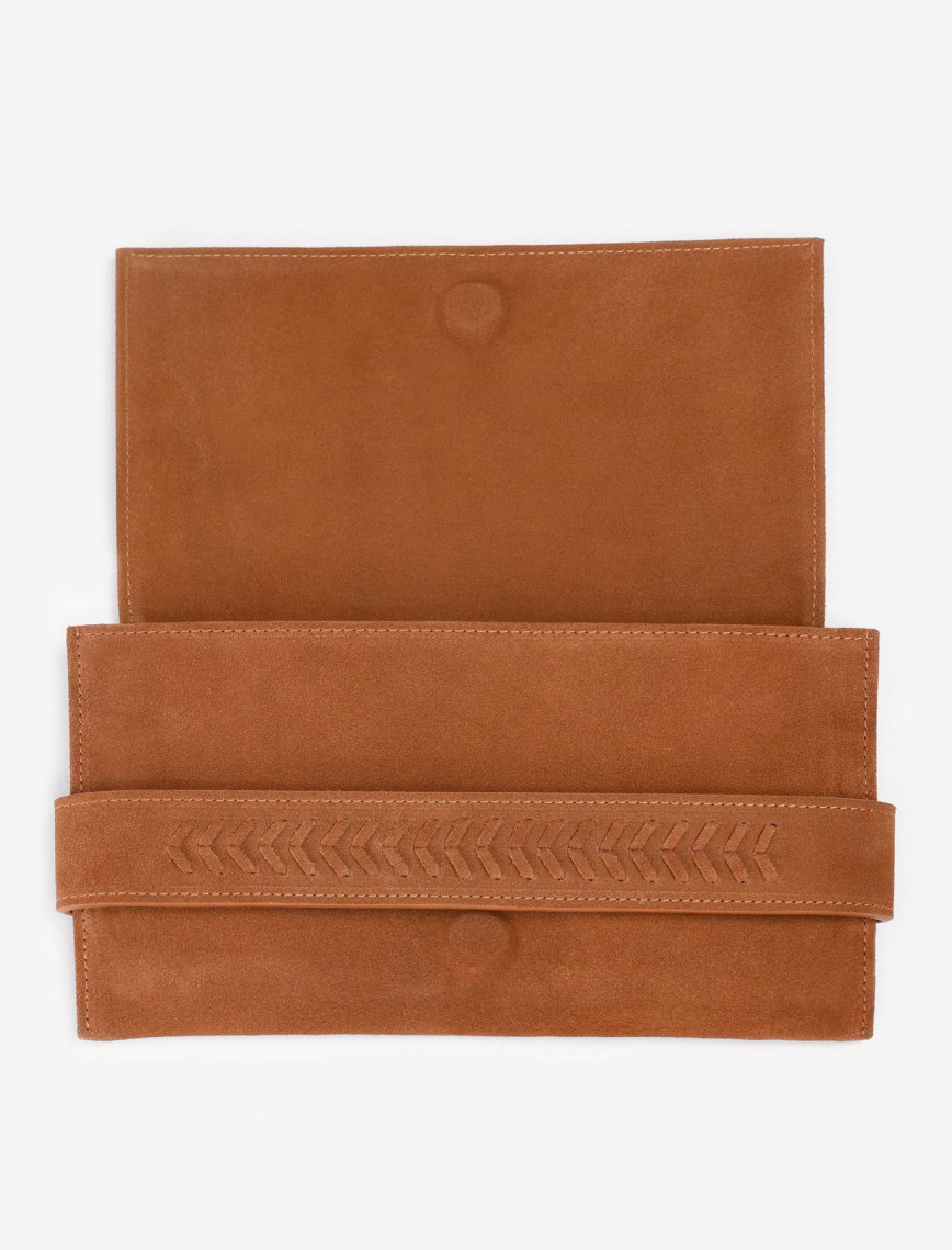 YARGICI Deri Süet Örgü Deyatlı Clucth YARGICI Deri Süet Örgü Deyatlı Clucth