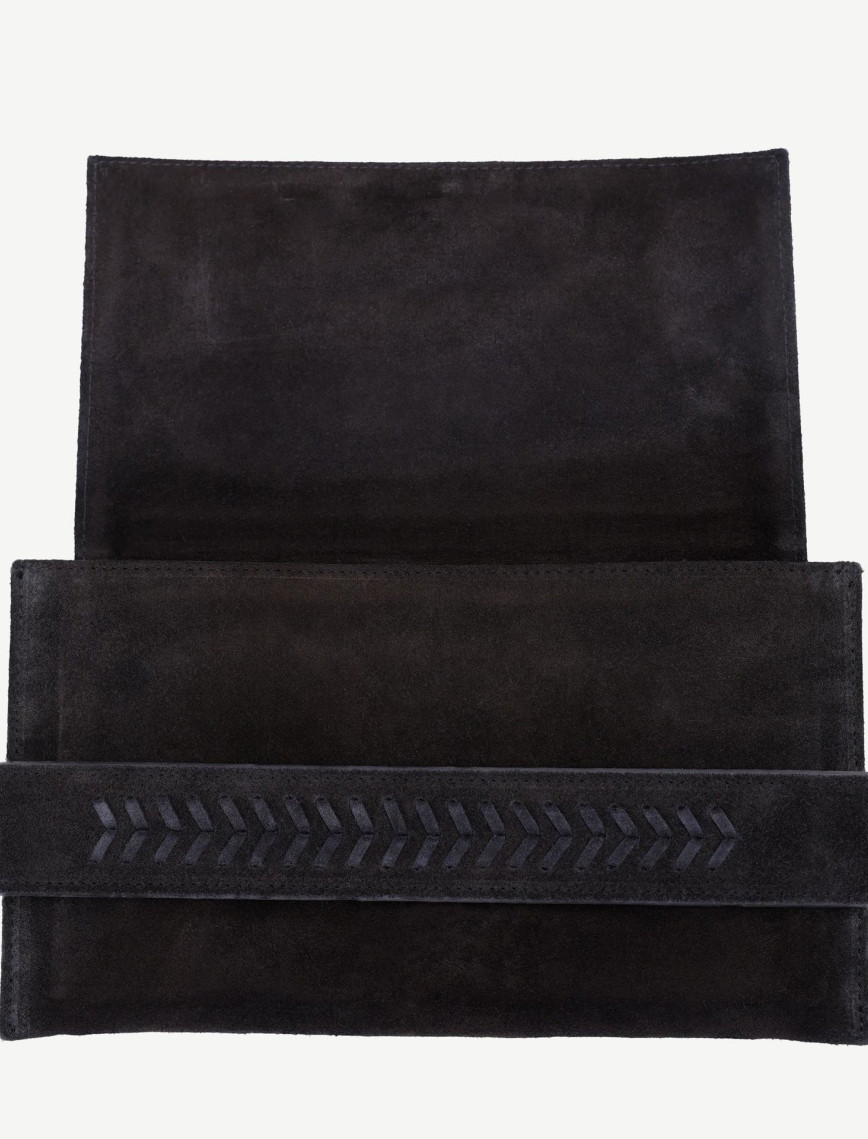 YARGICI Deri Süet Örgü Deyatlı Clucth YARGICI Deri Süet Örgü Deyatlı Clucth