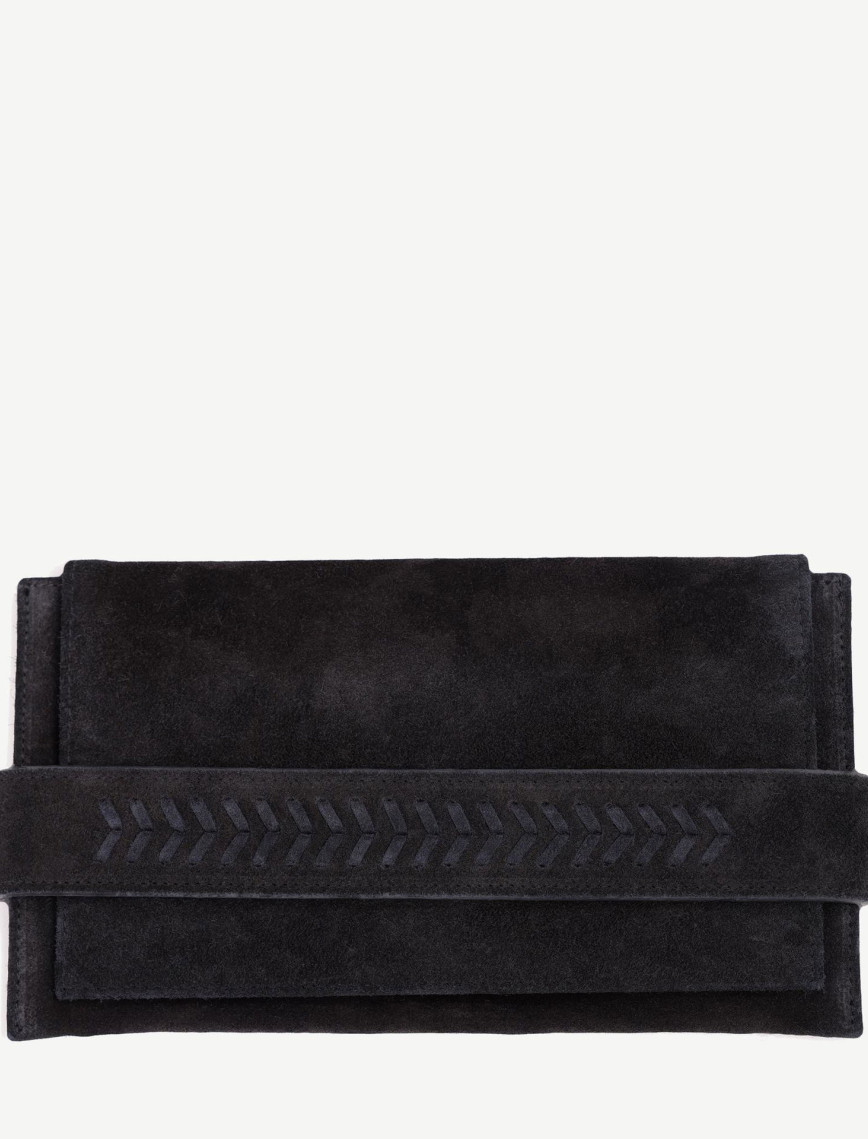 YARGICI Deri Süet Örgü Deyatlı Clucth YARGICI Deri Süet Örgü Deyatlı Clucth