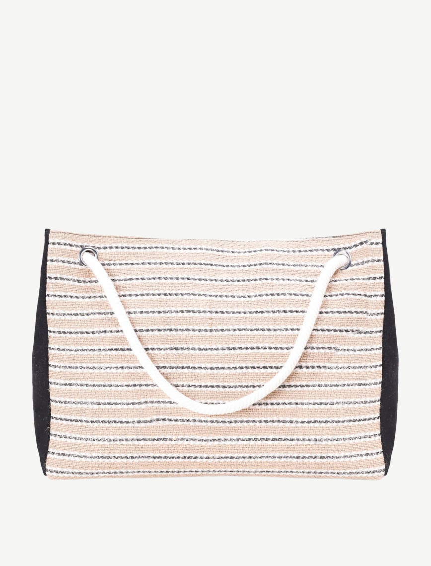 YARGICI Halat Saplı Çizgili Plaj Çantası YARGICI Halat Saplı Çizgili Plaj Çantası