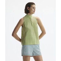 YARGICI Kolsuz Dik Yaka Bağlamalı Bluz YARGICI Kolsuz Dik Yaka Bağlamalı Bluz