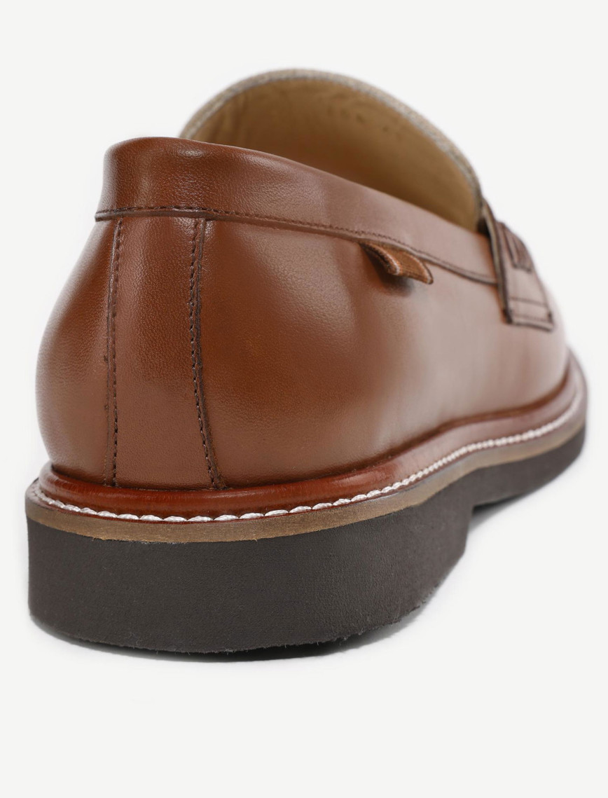 Kanvas Detaylı Deri Loafer Kanvas Detaylı Deri Loafer