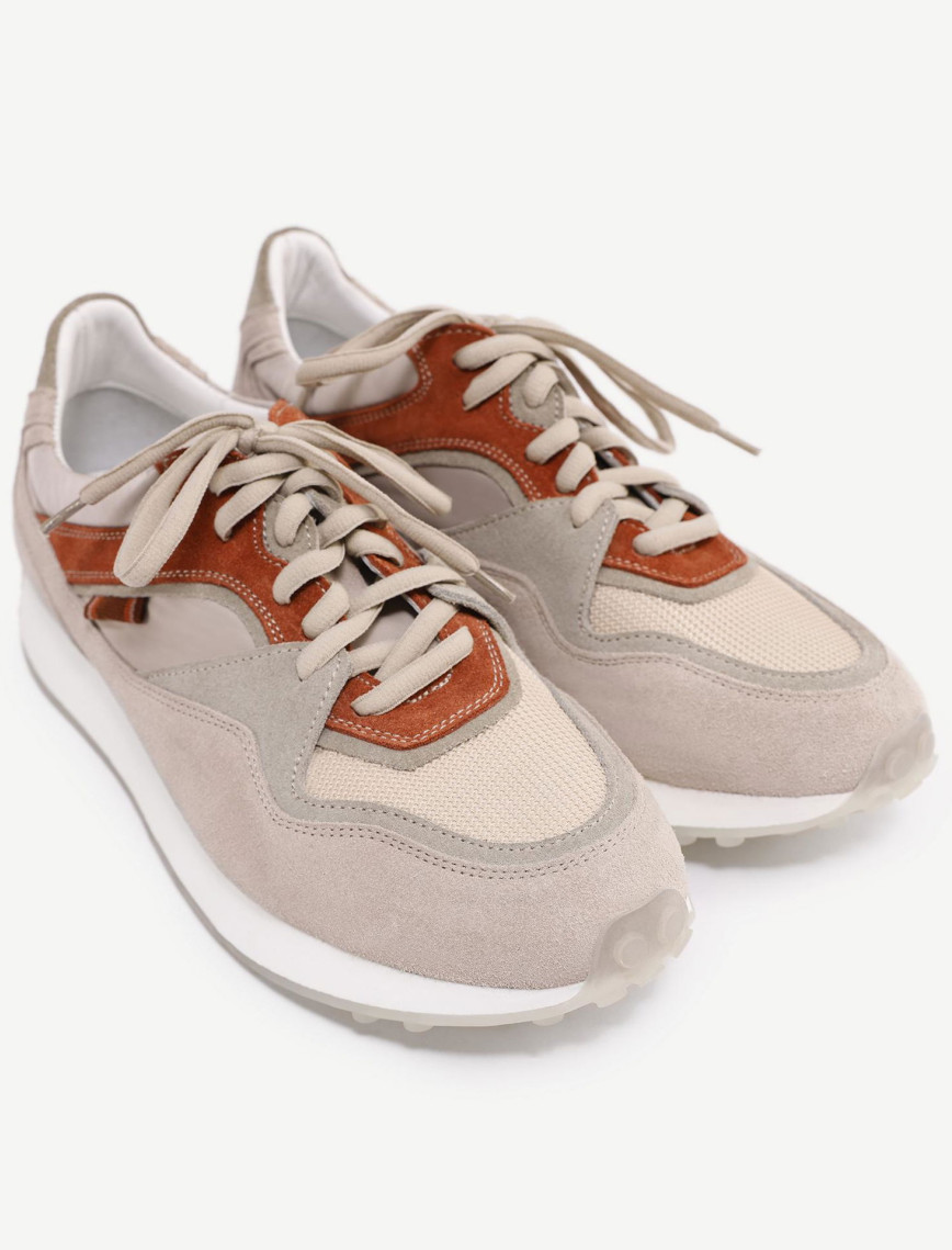 Kumaş Detaylı Deri Sneaker Kumaş Detaylı Deri Sneaker