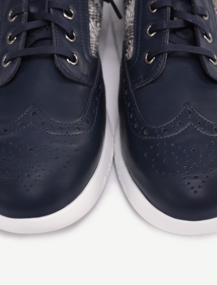 Hasır Detaylı Deri Sneakers Hasır Detaylı Deri Sneakers