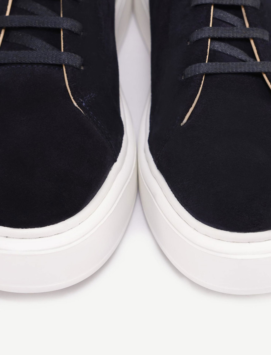 Silikon Kabartmanlı Deri Bağlı Sneakers Silikon Kabartmanlı Deri Bağlı Sneakers