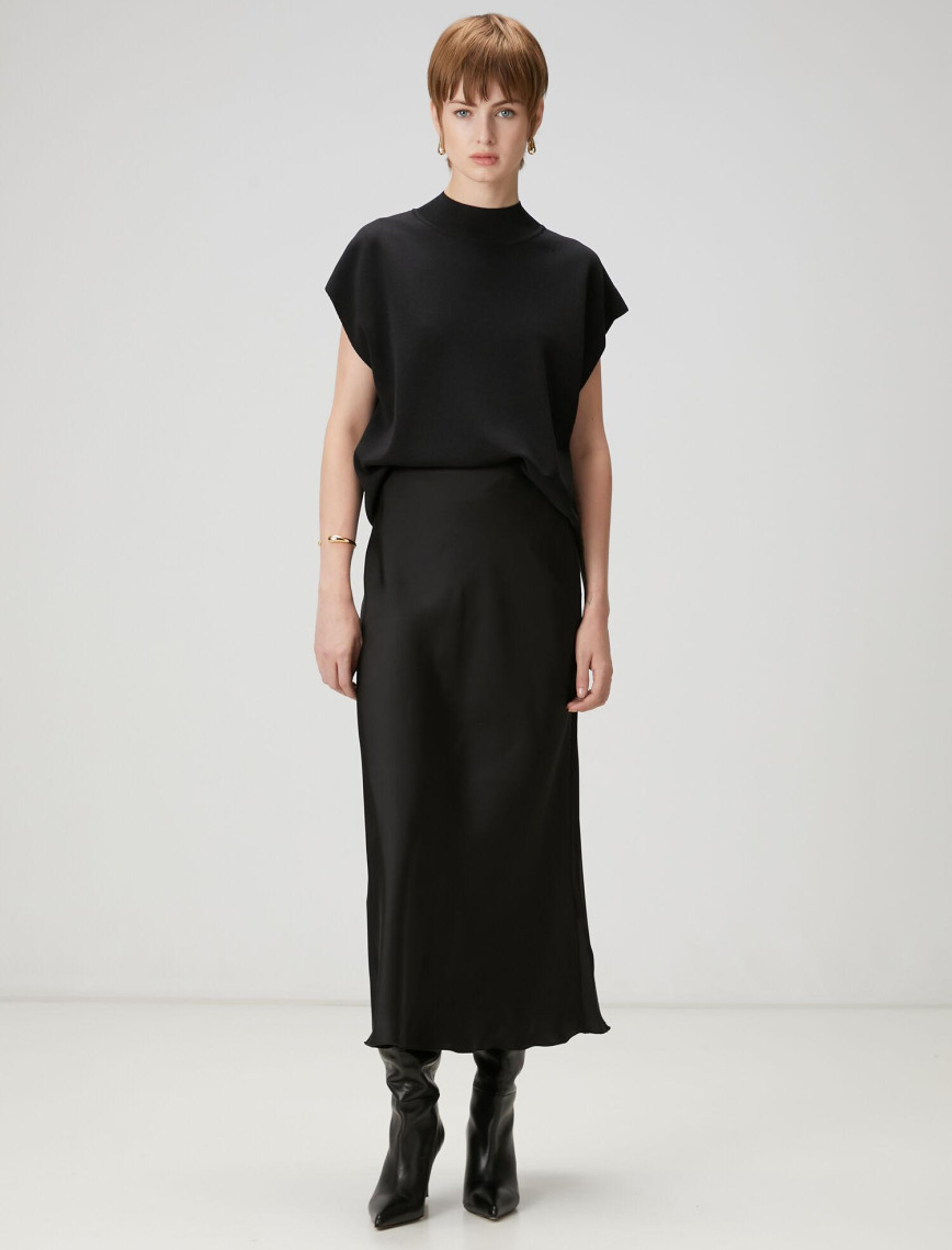 Beymen Club Kadın Pembe Maksi Saten Etek