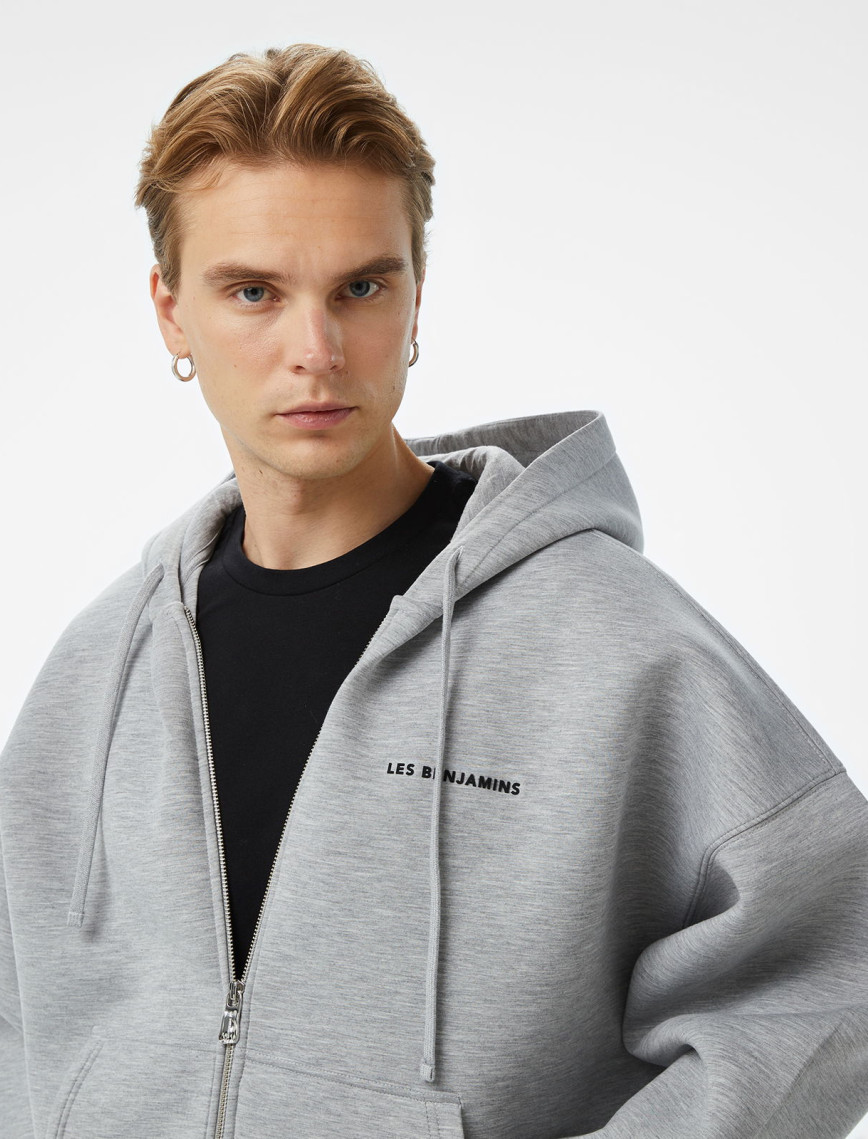 Les Benjamins 401 Zipped Unisex Gri Sweatshirt Les Benjamins 401 Zipped Unisex Gri Sweatshirt