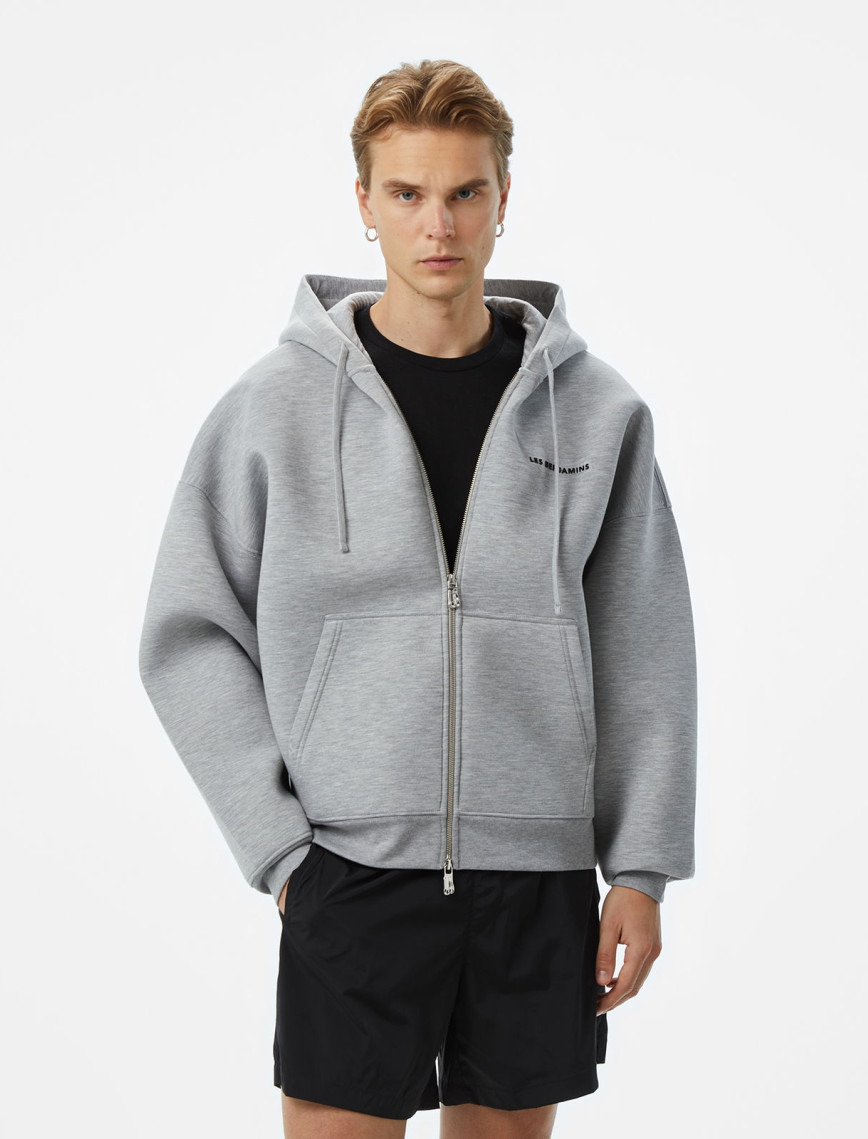 Les Benjamins 401 Zipped Unisex Gri Sweatshirt Les Benjamins 401 Zipped Unisex Gri Sweatshirt