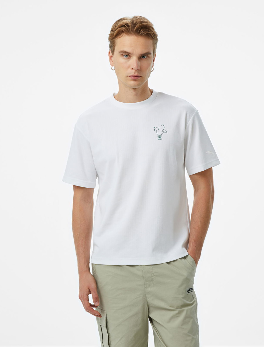 Anta Sports Erkek Beyaz T-Shirt Anta Sports Erkek Beyaz T-Shirt