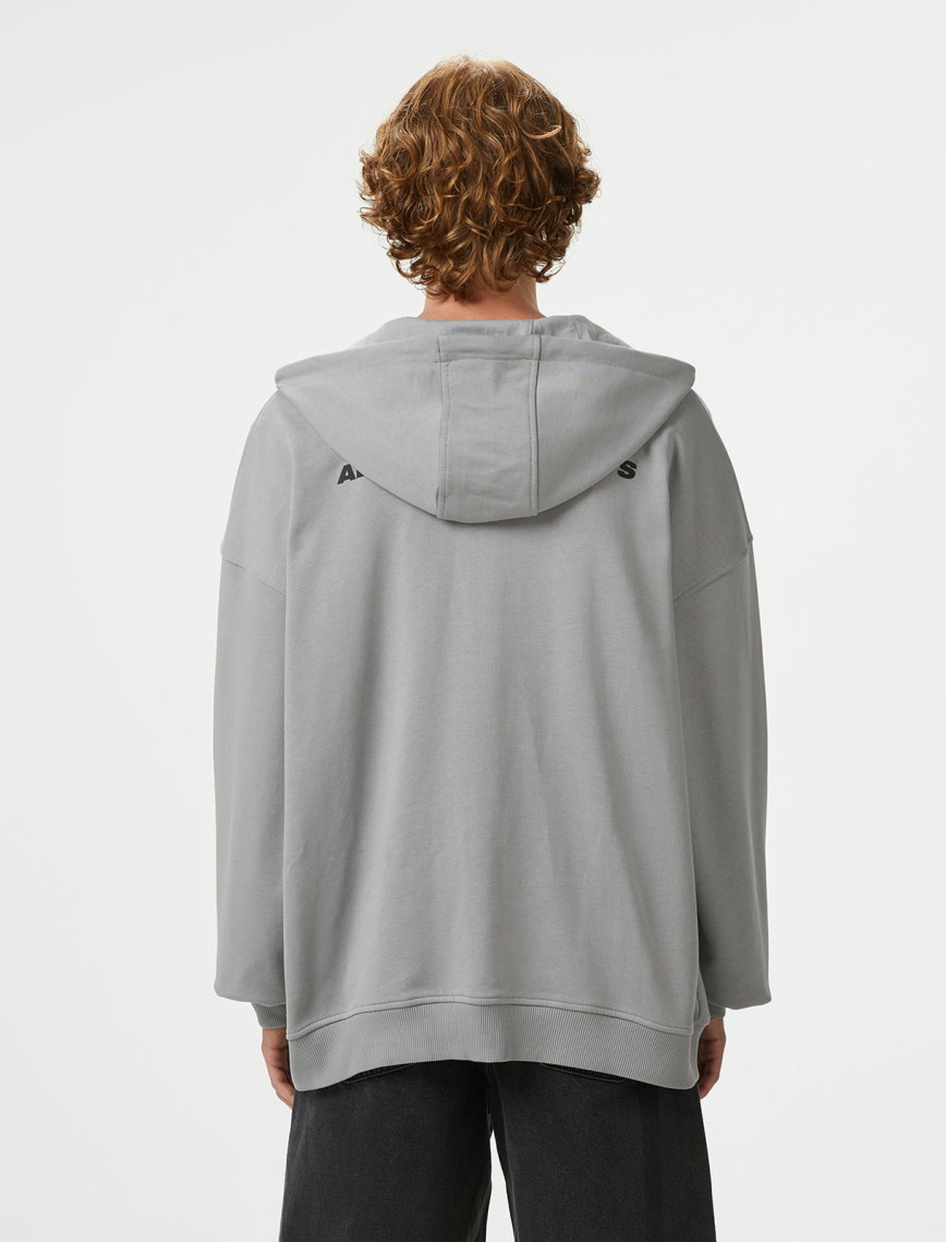 UNITED4 Erkek Gri Oversize T-Shirt UNITED4 Erkek Gri Oversize T-Shirt