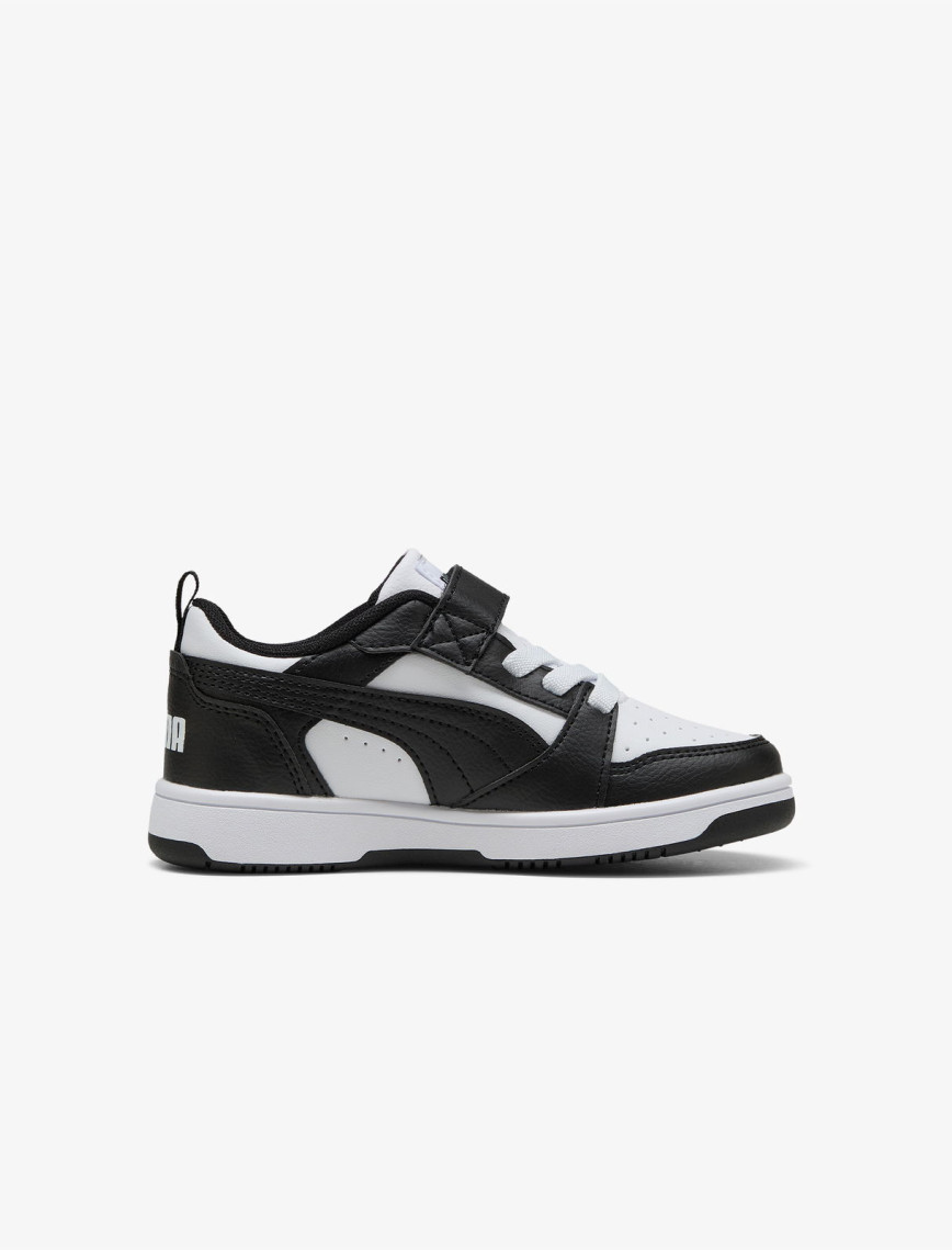 Puma Rebound V6 Low Çocuk Siyah Beyaz Spor Ayakkabı Puma Rebound V6 Low Çocuk Siyah Beyaz Spor Ayakkabı