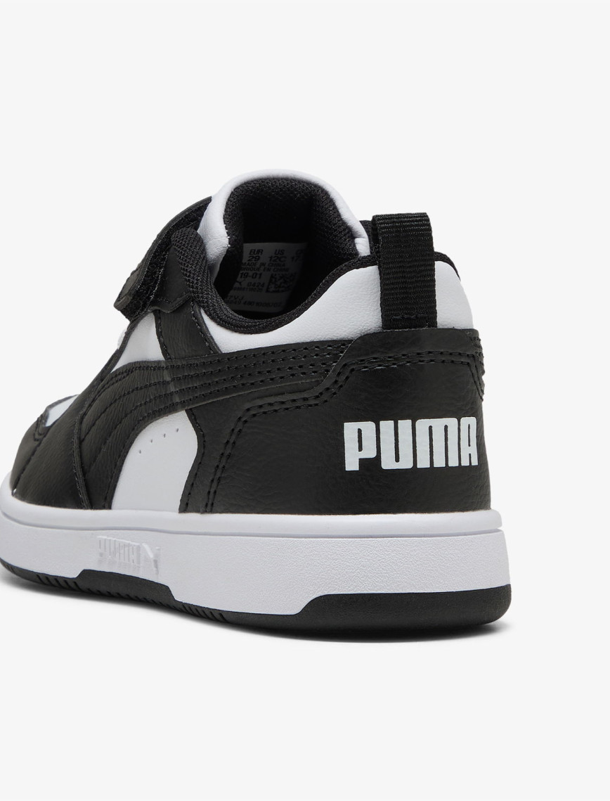 Puma Rebound V6 Low Çocuk Siyah Beyaz Spor Ayakkabı Puma Rebound V6 Low Çocuk Siyah Beyaz Spor Ayakkabı