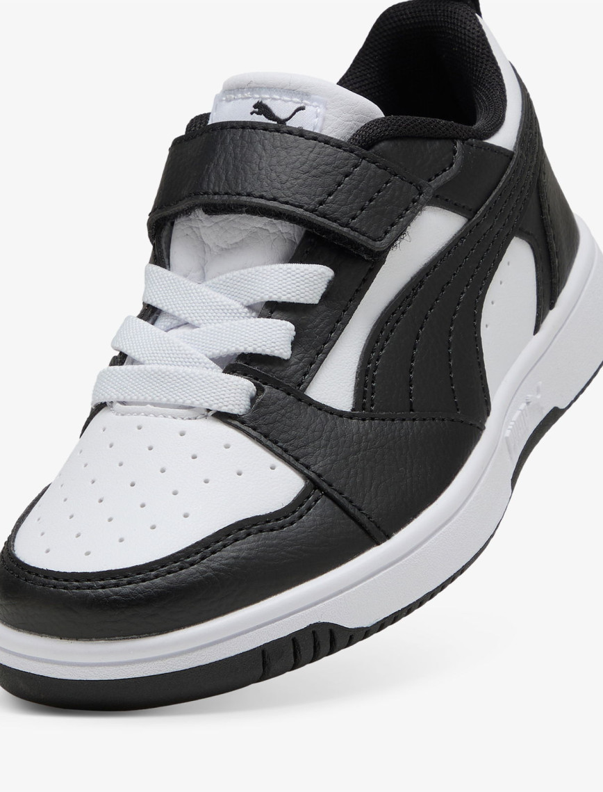 Puma Rebound V6 Low Çocuk Siyah Beyaz Spor Ayakkabı Puma Rebound V6 Low Çocuk Siyah Beyaz Spor Ayakkabı