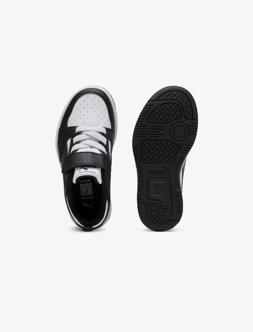 Puma Rebound V6 Low Çocuk Siyah Beyaz Spor Ayakkabı Puma Rebound V6 Low Çocuk Siyah Beyaz Spor Ayakkabı