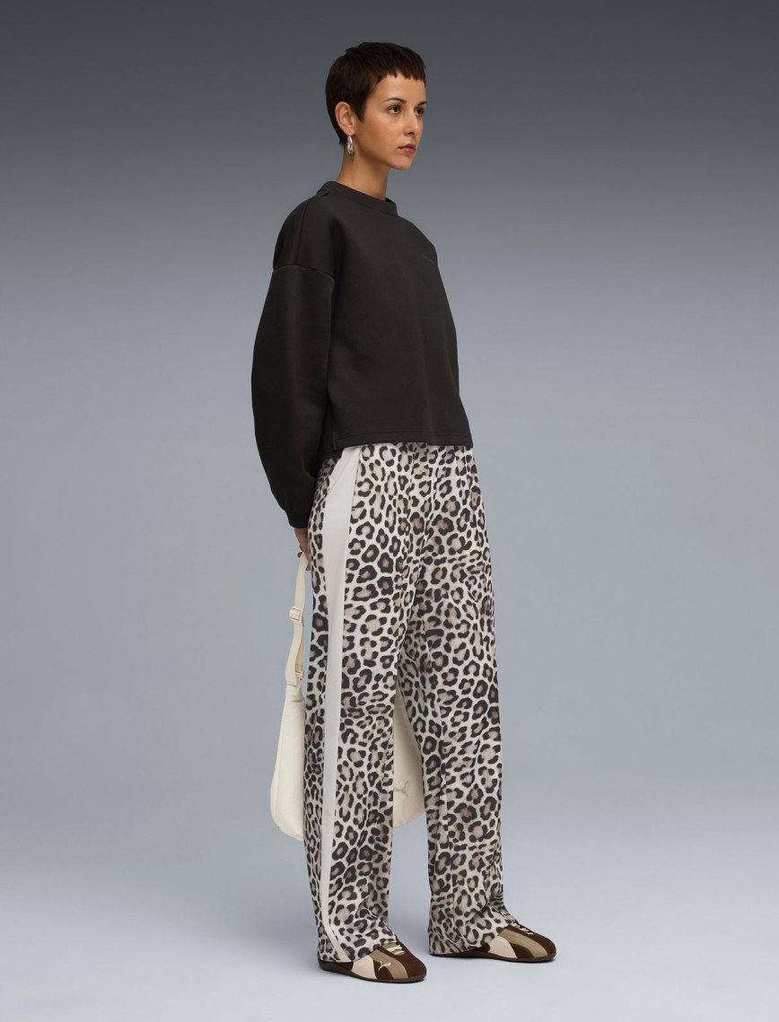 Puma T7 Allover Print Kadın Krem Eşofman Altı